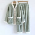 thumbnail image 1 of Soft Pajamas for Women Comfy Pjs for Women Set Pjs for Women Womens Solid Color Thick Flannel Warm and Casual Home Clothes Pajama Set, 1 of 4