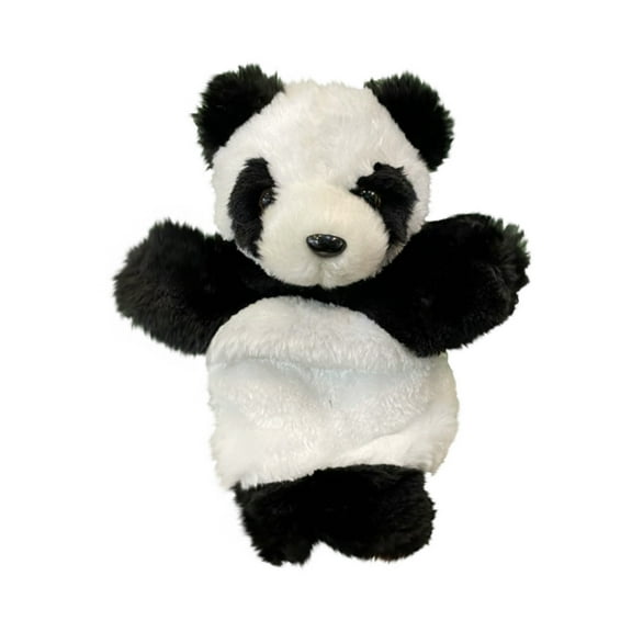 Soft Panda Hand Puppet Plush Animal Figure for Interactive Learning and Storytelling Large Glove Toy for Social Development and Imaginative Theater Play, 10 Inch