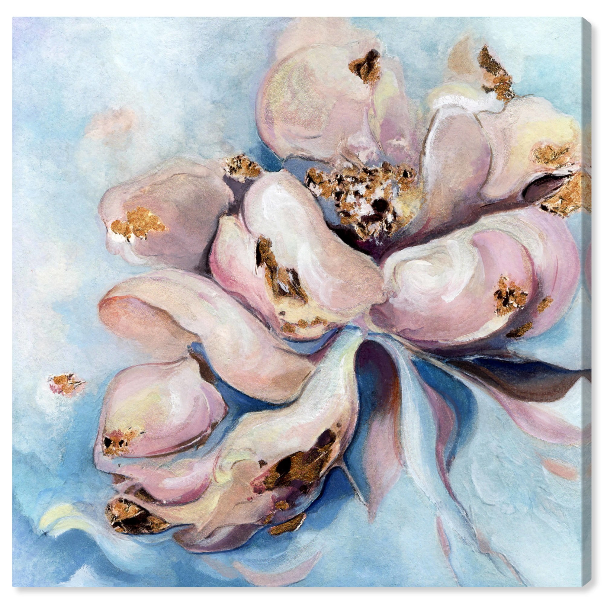 Soft Pastel Blues and Pinks Abstract Canvas Art Print