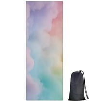 Soft Pastel Cloudscape Hot Yoga Mat Towel Non Slip for Hot Yoga - Quick-Drying Yoga Mat Cover with 4 Corner Pockets with Travel Bag - Hot Yoga Towel Non Slip Grip Moisture Wicking Sweat 70"x26"