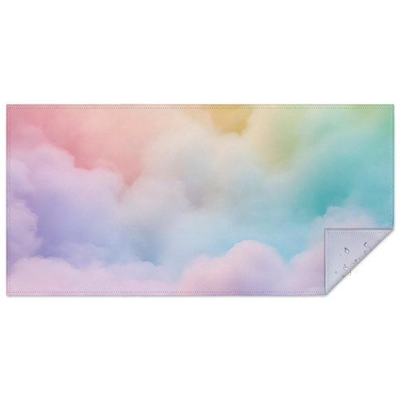 Soft Pastel Cloudscape Rectangle Tablecloth 60"x120",Waterproof Polyester Rectangle Table Cloth, Wipeable Spillproof Polyester Tablecloth for Dining, Camping, Indoor and Outdoor