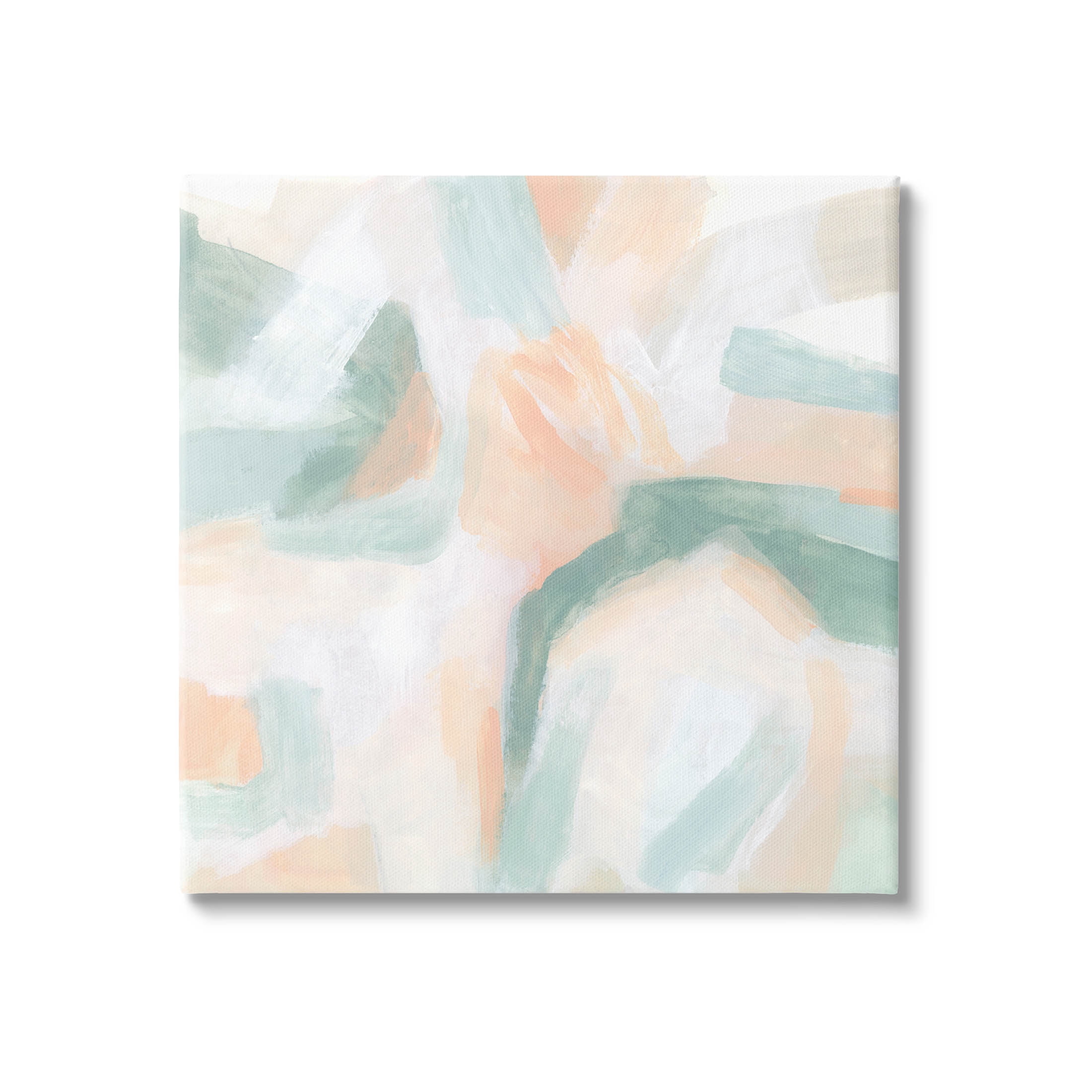 Soft Pastel Shapes Abstract Abstract Painting Gallery Wrapped Canvas Print Wall Art