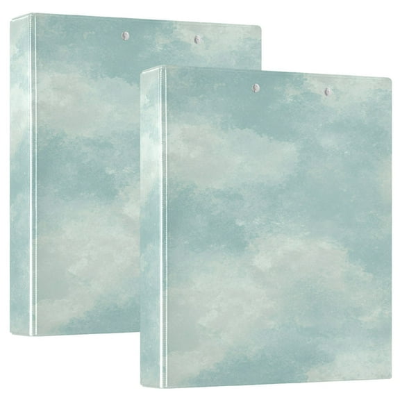 Soft Pastel Texture 12.4x10.6in PVC Round Ring Binder, D-Ring 3-Hole, Metal Clip, 200 Sheets