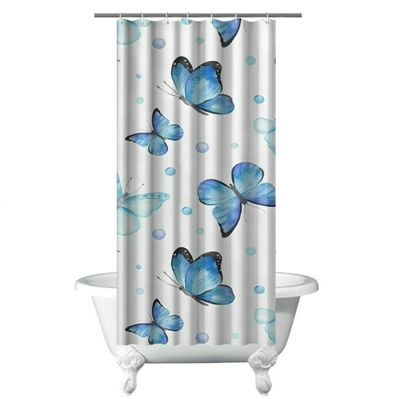 Soft Pastel Watercolor Butterfly Shower Curtain Waterproof Bathroom Curtain 36x72 Inches Boho Aesthetic Machine Washable Quick Dry Includes 12 Hooks