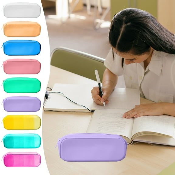 Soft Pencil Bag Large Capacity Zipper Pen Stationery Storage Bag, Multi-Purpose Makeup Organizer, Durable Polyester Material, for Dorm Room, Ideal for Study Desk, Travel Essentials,1*Pen Bag