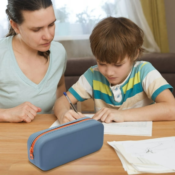 Soft Pencil Case Zippered Cute Organizer | Large Capacity Pen Pouch | Durable Easy-Clean Portable Storage Bag | Stylish Stationery Box | 18.5x7.5x5.5cm | 1 Pack