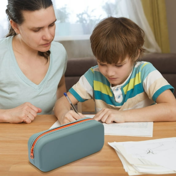 Soft Pencil Case Zippered Cute Organizer | Large Capacity Pen Pouch | Durable Easy-Clean Portable Storage Bag | Stylish Stationery Box | 18.5x7.5x5.5cm | 1 Pack