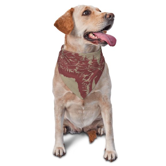 Soft Pet Bandana Triangle Scarf for Dogs Cats Washable Pet Bib Feeding Protection , California Bear Vintage Mountain