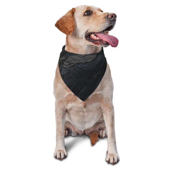 Soft Pet Bandana Triangle Scarf for Dogs Cats Washable Pet Bib Feeding Protection , Crow Raven Flowers Gothic Black