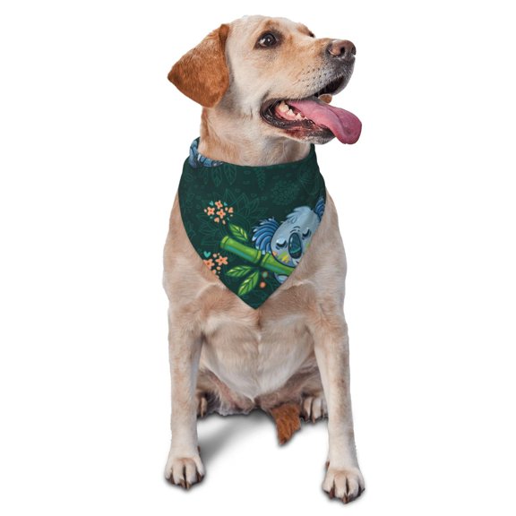 Soft Pet Bandana Triangle Scarf for Dogs Cats Washable Pet Bib Feeding Protection , Cute Koalas Tropical