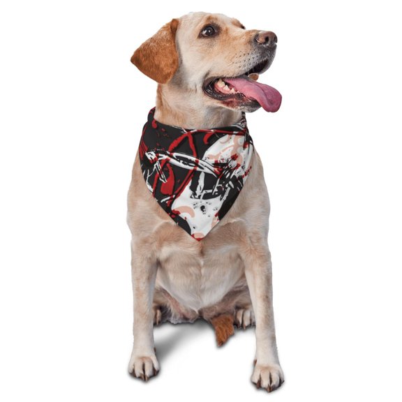 Soft Pet Bandana Triangle Scarf for Dogs Cats Washable Pet Bib Feeding Protection , Gothic Crown Skull