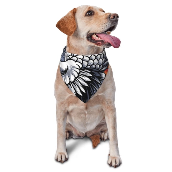 Soft Pet Bandana Triangle Scarf for Dogs Cats Washable Pet Bib Feeding Protection , Japanese Cranes Art