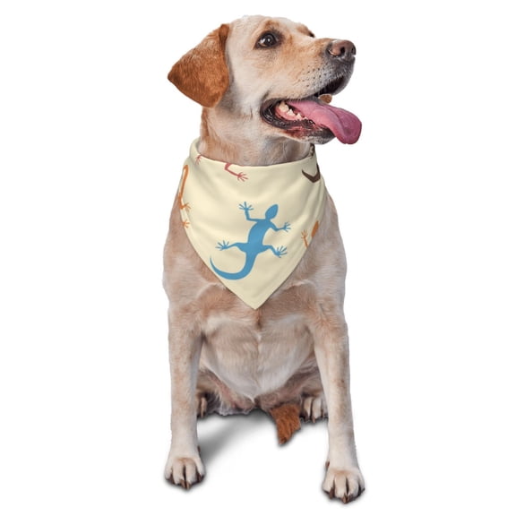 Soft Pet Bandana Triangle Scarf for Dogs Cats Washable Pet Bib Feeding Protection , Lizards Lizard Pattern