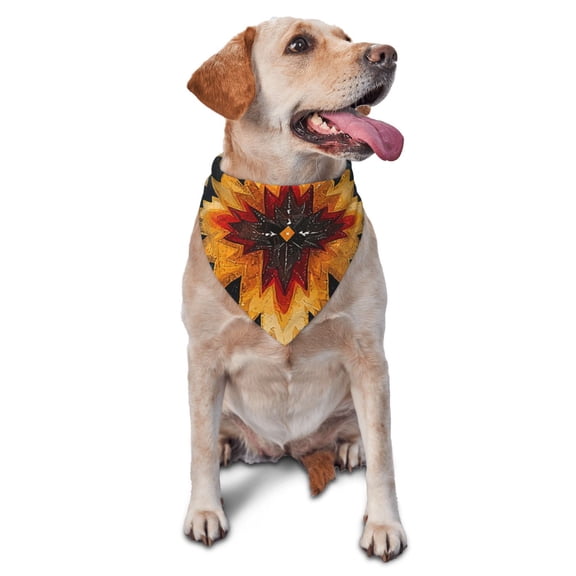 Soft Pet Bandana Triangle Scarf for Dogs Cats Washable Pet Bib Feeding Protection , Native Southwest Tribal Patterns Art