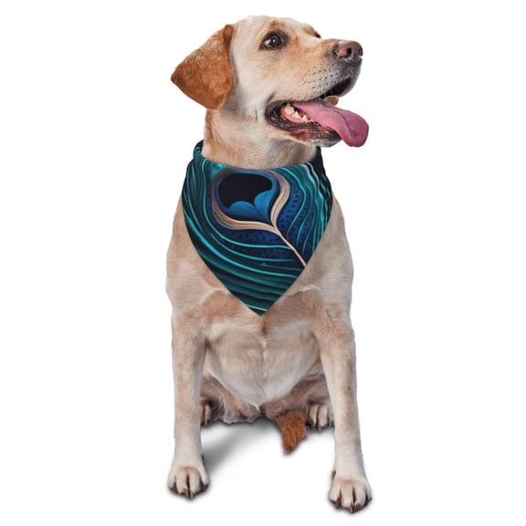 Soft Pet Bandana Triangle Scarf for Dogs Cats Washable Pet Bib Feeding Protection , Peacock Feathers Cool Peafowl