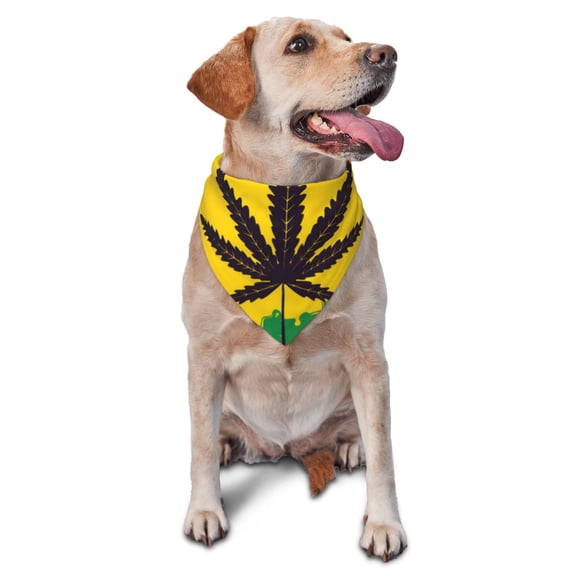 Soft Pet Bandana Triangle Scarf for Dogs Cats Washable Pet Bib Feeding Protection , Rasta Flag Psychedelic Hippie