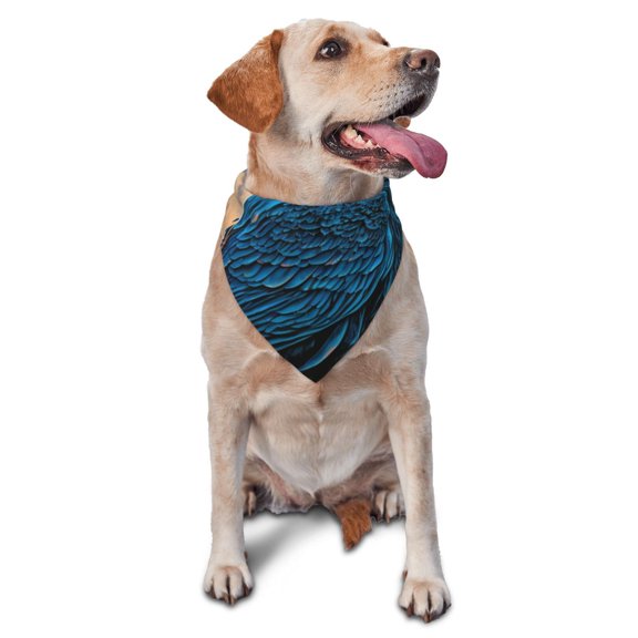 Soft Pet Bandana Triangle Scarf for Dogs Cats Washable Pet Bib Feeding Protection , Raven Wolf Moon Moonlight Art