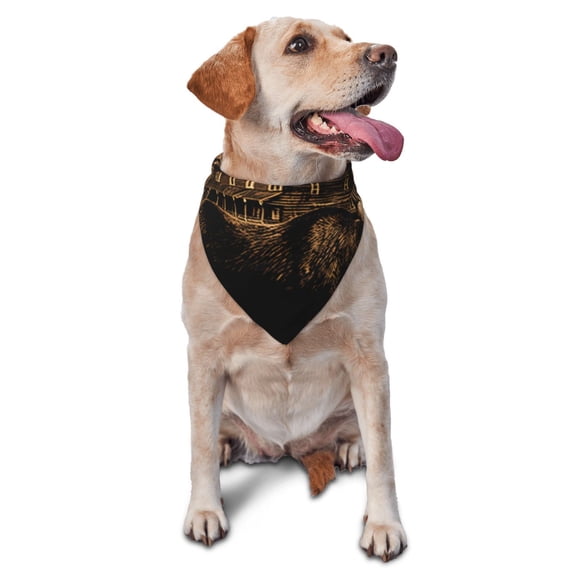 Soft Pet Bandana Triangle Scarf for Dogs Cats Washable Pet Bib Feeding Protection , Rustic Lodge Moose Deer Vintage
