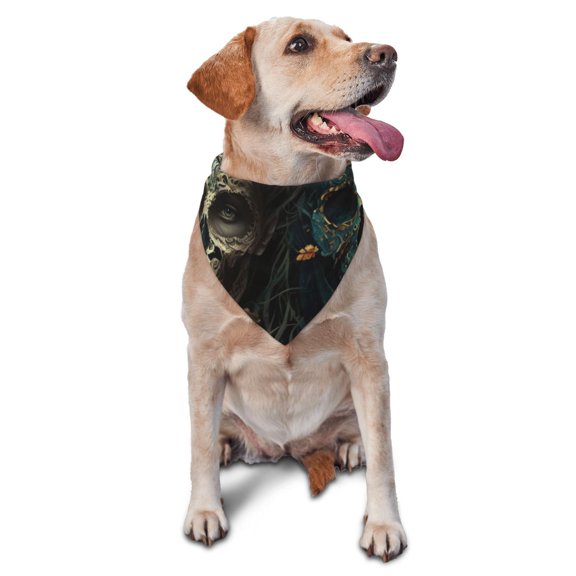 Soft Pet Bandana Triangle Scarf for Dogs Cats Washable Pet Bib Feeding Protection , Skulls Gothic Day Of The Dead Skull Lovers