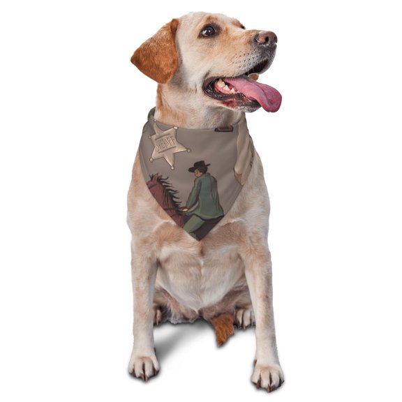 Soft Pet Bandana Triangle Scarf for Dogs Cats Washable Pet Bib Feeding Protection , Wild West Wanted Poster