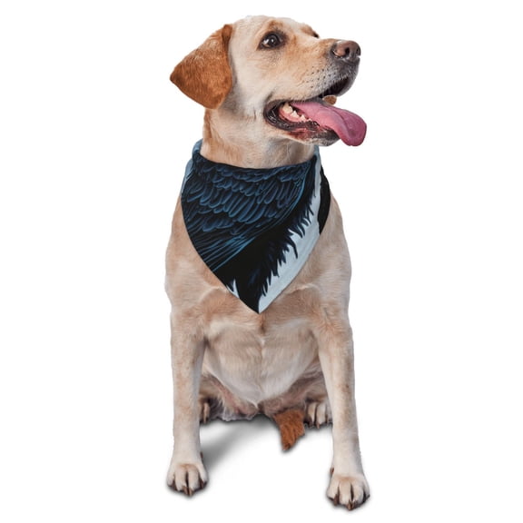 Soft Pet Bandana Triangle Scarf for Dogs Cats Washable Pet Bib Feeding Protection , Wolf Raven Moonlight Moon Night