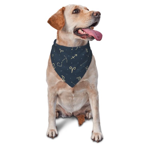 Soft Pet Bandana Triangle Scarf for Dogs Cats Washable Pet Bib Feeding Protection , Zodiac Symbols Star Constellation