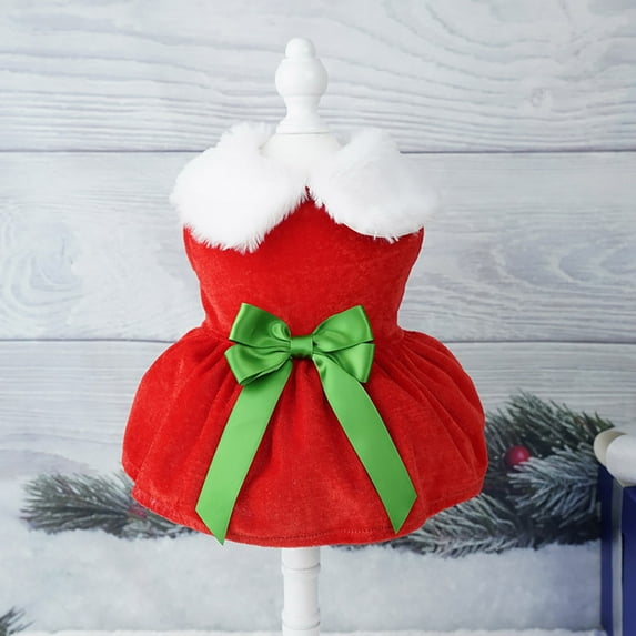 Soft Pet Jumpsuits Clothing Santa Dog Christmas Outfit Thermal Holiday Puppy Dress Pet Clothes