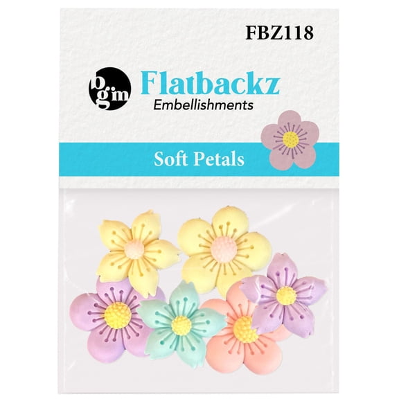 Soft Petals Flat Backz Buttons Galore Sewing & Craft Buttons - Set of 3 Packs