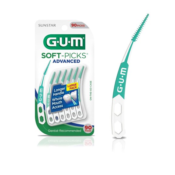 Soft-Picks Advanced  Easy-to-Use Interdental Picks for Plaque Removal & Health with Convenient Carry Case Dentist Recommended 90 Count