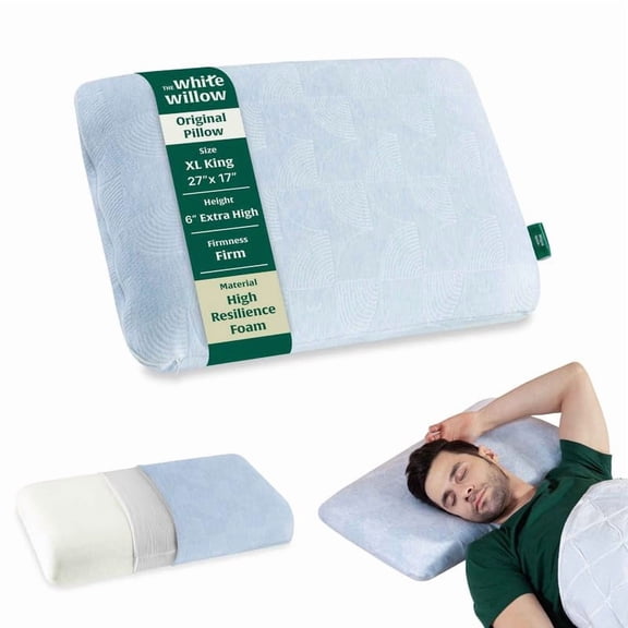 Soft Pillow For Neck Pain, Engineered Latex Soft Pillow, Standard Size - 6 Inch | Cervical Thick Pillow For Sleeping - Orthopedic Pillow For Back & Side Sleepers, Washable Cover