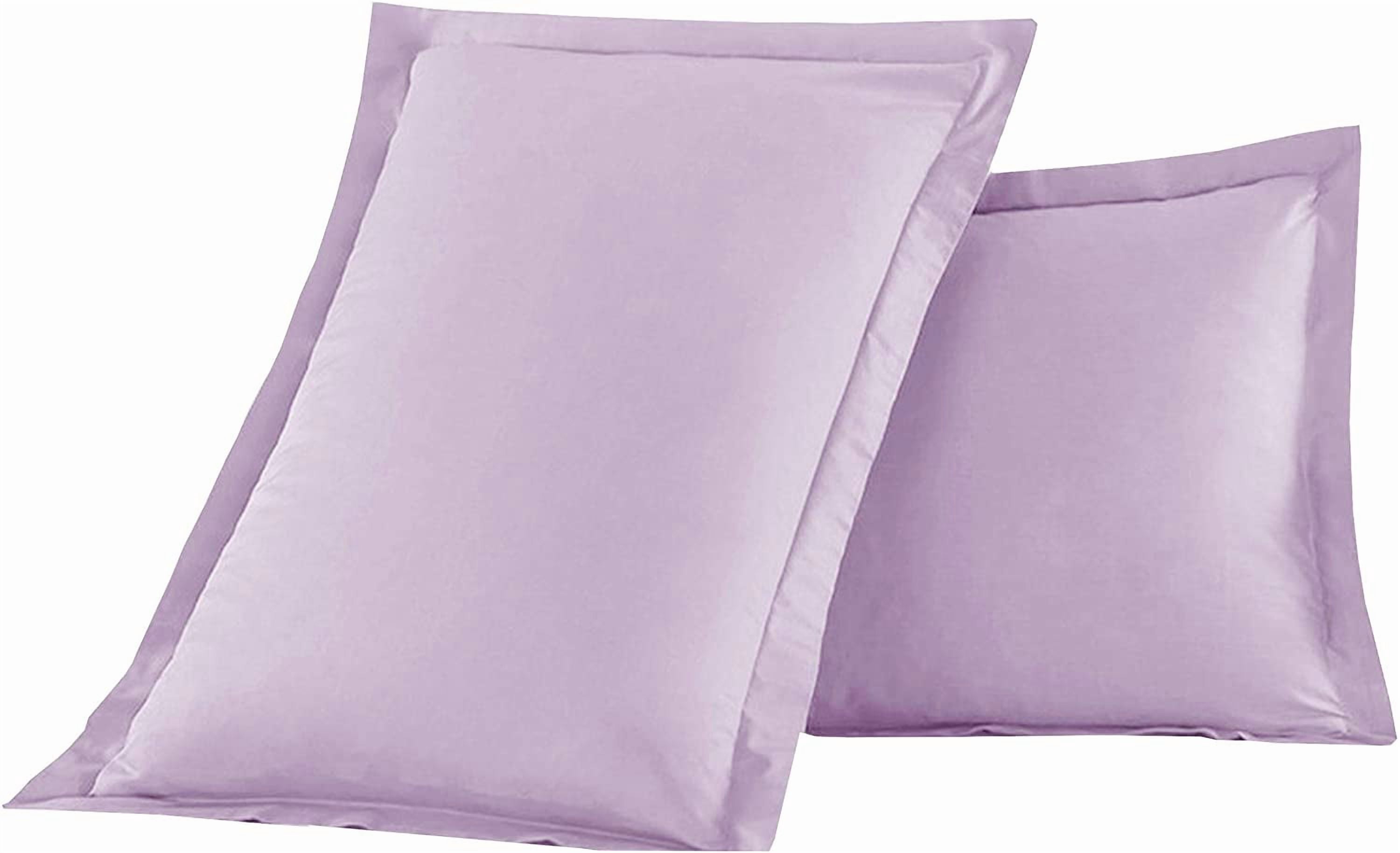 Soft Pillow Shams Set of 2 - Double Brushed Microfiber Pillow Covers - Hotel Style Premium Bed Pillow Cases King Size, Lilac
