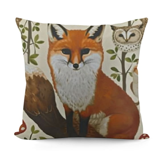 Soft Pillowcases King ”, Forest Animals Fox Raccoon Rabbit Decorative Bed Pillow Sham Rectangle Cushion Cover for Sofa Couch Zipper Closure