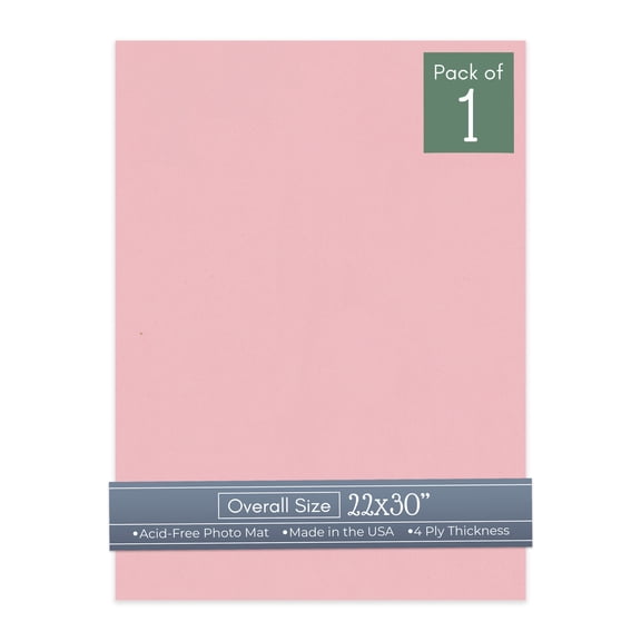 Soft Pink 22x30 Uncut Art Mat Board - No Opening - 1 Mat