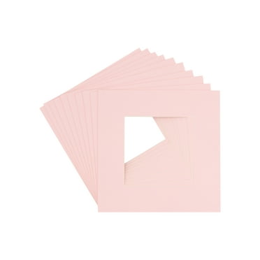 Soft Pink Acid Free 20x20 Picture Frame Mats with White Core Bevel Cut for 12x12 Pictures - Fits