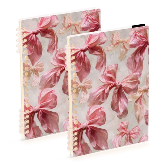 Soft Pink Bows Notebook Detachable Coil Notebook Diary Plan Book A5 Size 60 Pages 1 Pack