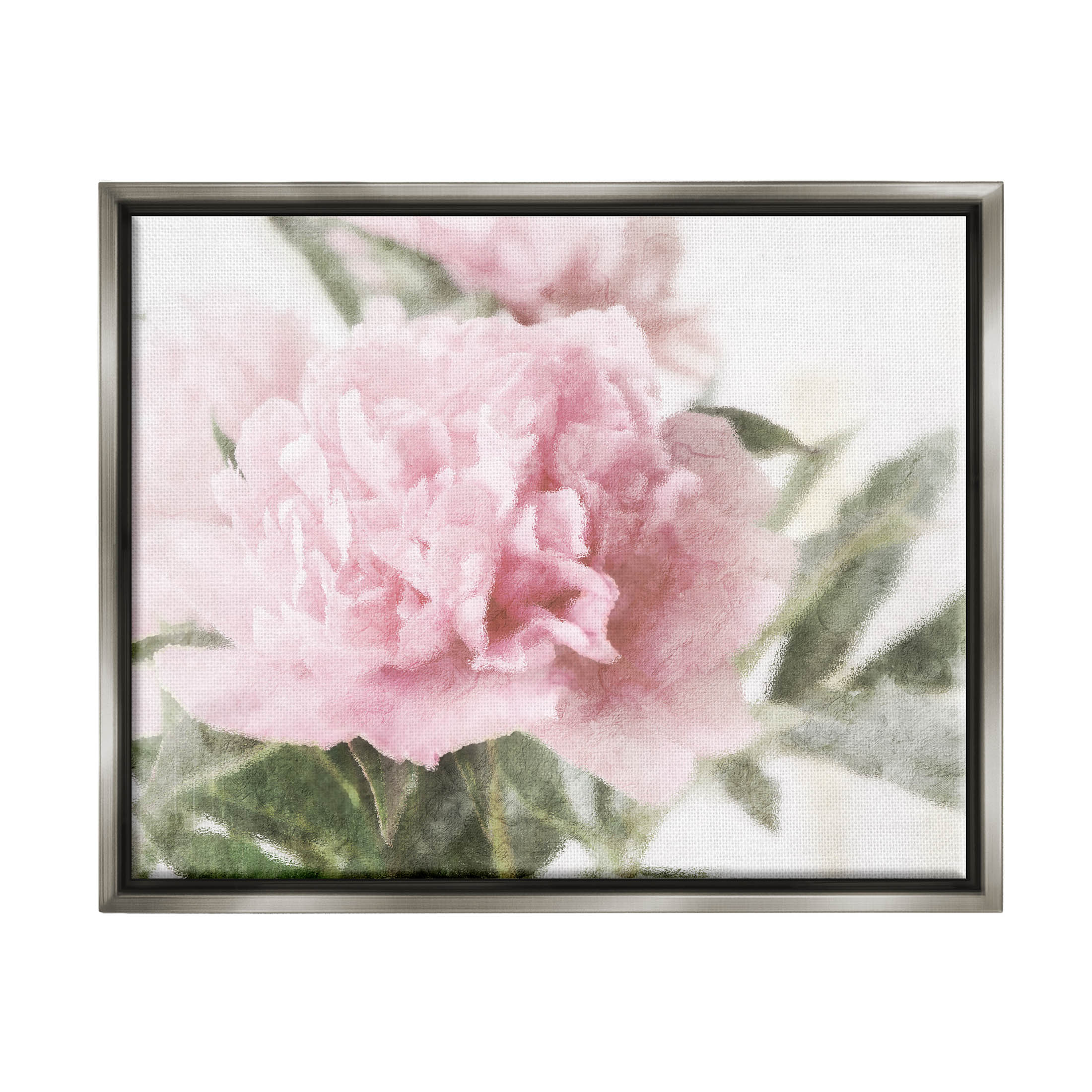 Soft Pink Carnation Blossom Botanical & Floral Graphic Art Luster Gray Framed Art Print Wall Art
