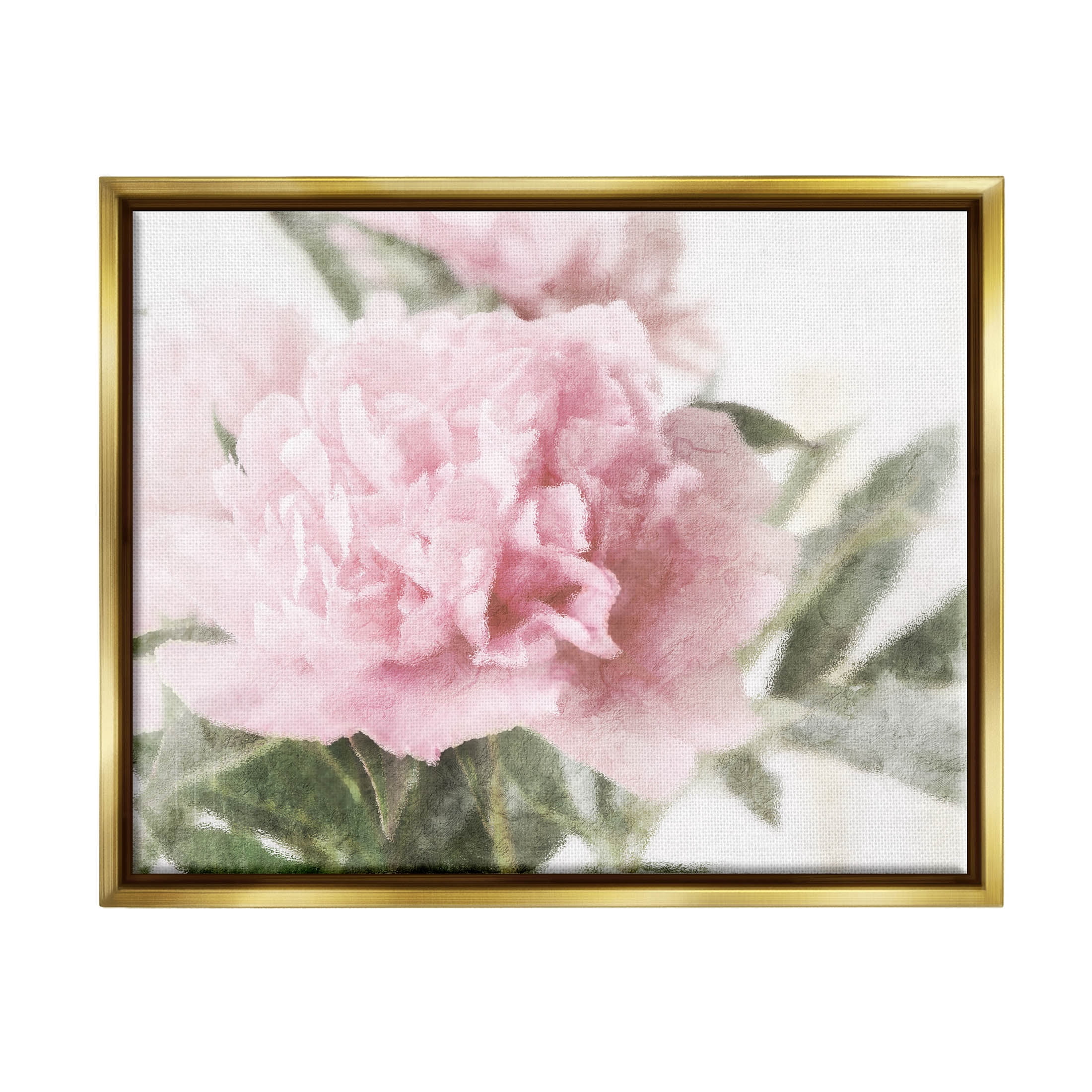 Soft Pink Carnation Blossom Botanical & Floral Graphic Art Metallic Gold Framed Art Print Wall Art