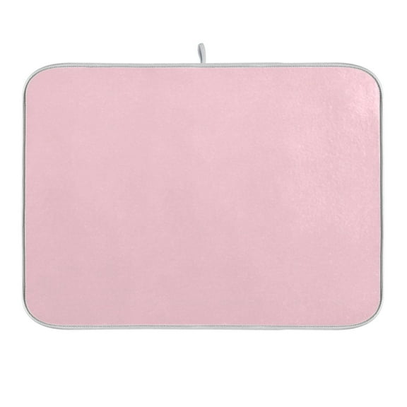 Soft Pink Dish Drying Mat 16x18 Absorbent Microfiber Draining Rack Pad for Kitchen Counter Sink