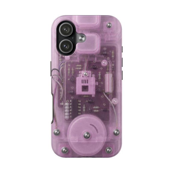 Soft Pink Frosty 90S Transparent Effect Y2K Tough Phone Case, Dual-Layer Protective Cover for iPhone