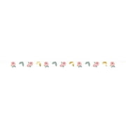 Soft Pink Painted Floral Garland, 9 ft, 1ct