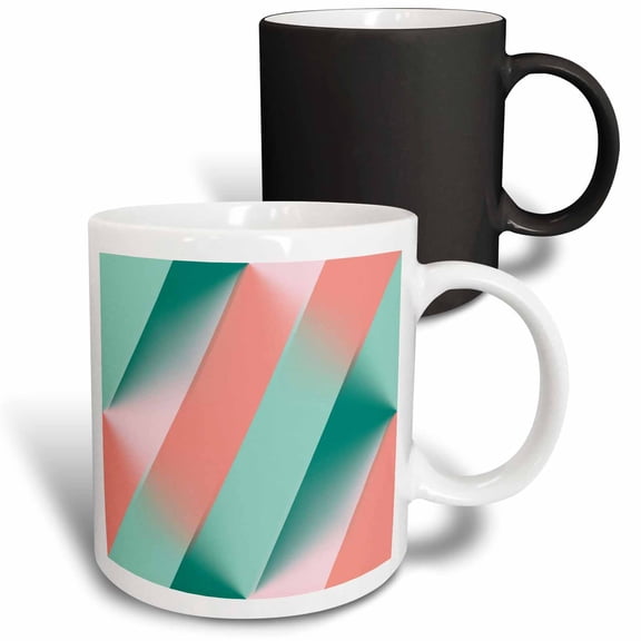 3drose, Soft Pink Peach Amber Yucca and Arbor Green Seamless Ombre, 11oz Magic Transforming Mug
