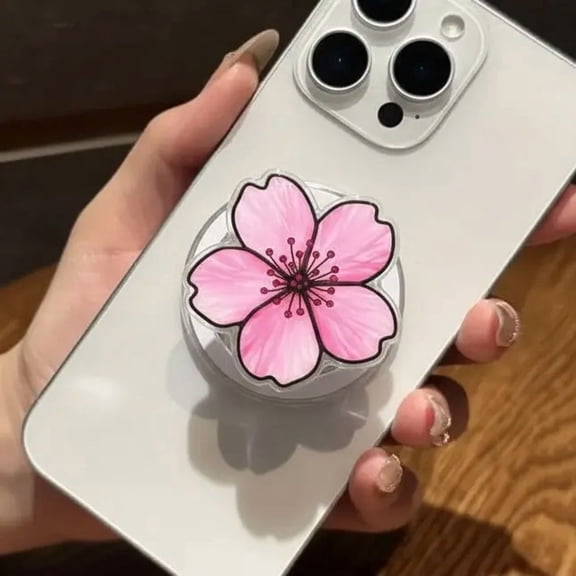 Soft Pink Sakura Flower Magnetic Phone Grip  Magnetic Pop Socket & Stand