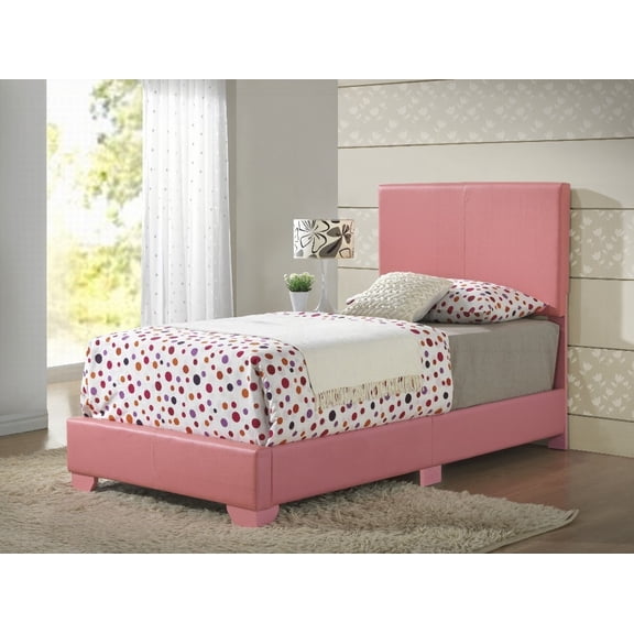 Soft Pink Twin Bed Measuring 47"H x 41"W x 81"D for Immediate Enjoyment