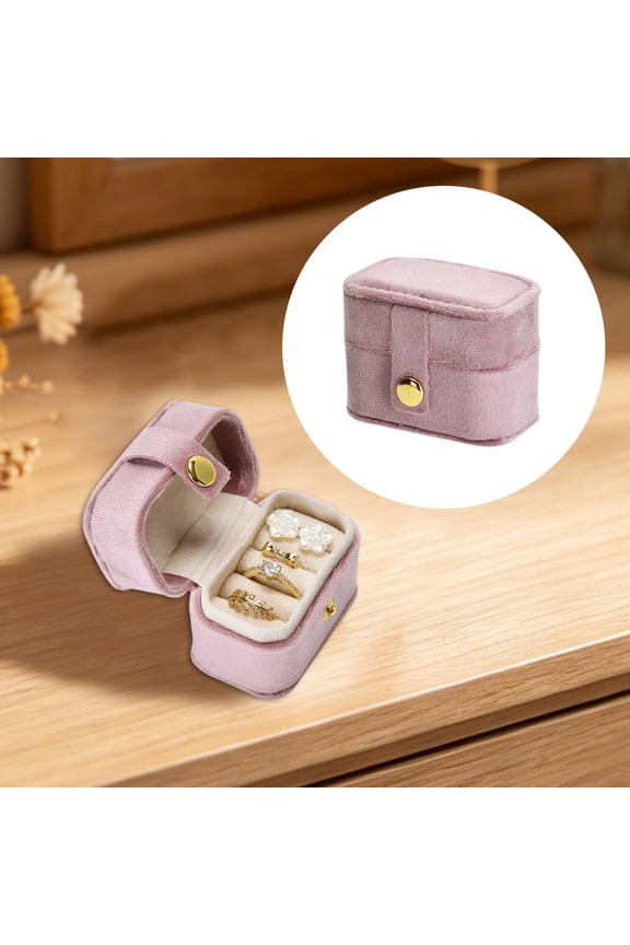 Soft Pink Wedding Ring Pillow Box - Plush Ring Holder for Proposal Engagement or Jewelry Keepsake, Exterior with Soft Lining, Perfect for Bridal Shower, Pink, By Tanuke store