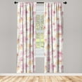 thumbnail image 1 of Soft Pink Window Curtains, Botanical Vibes Flowers Boho Neutral Design Pattern With Hues Print, Lightweight Decor 2-Panel Set with Rod Pocket, Pair of - 28"x63", Cream Peach Soft Pink, by Ambesonne, 1 of 3