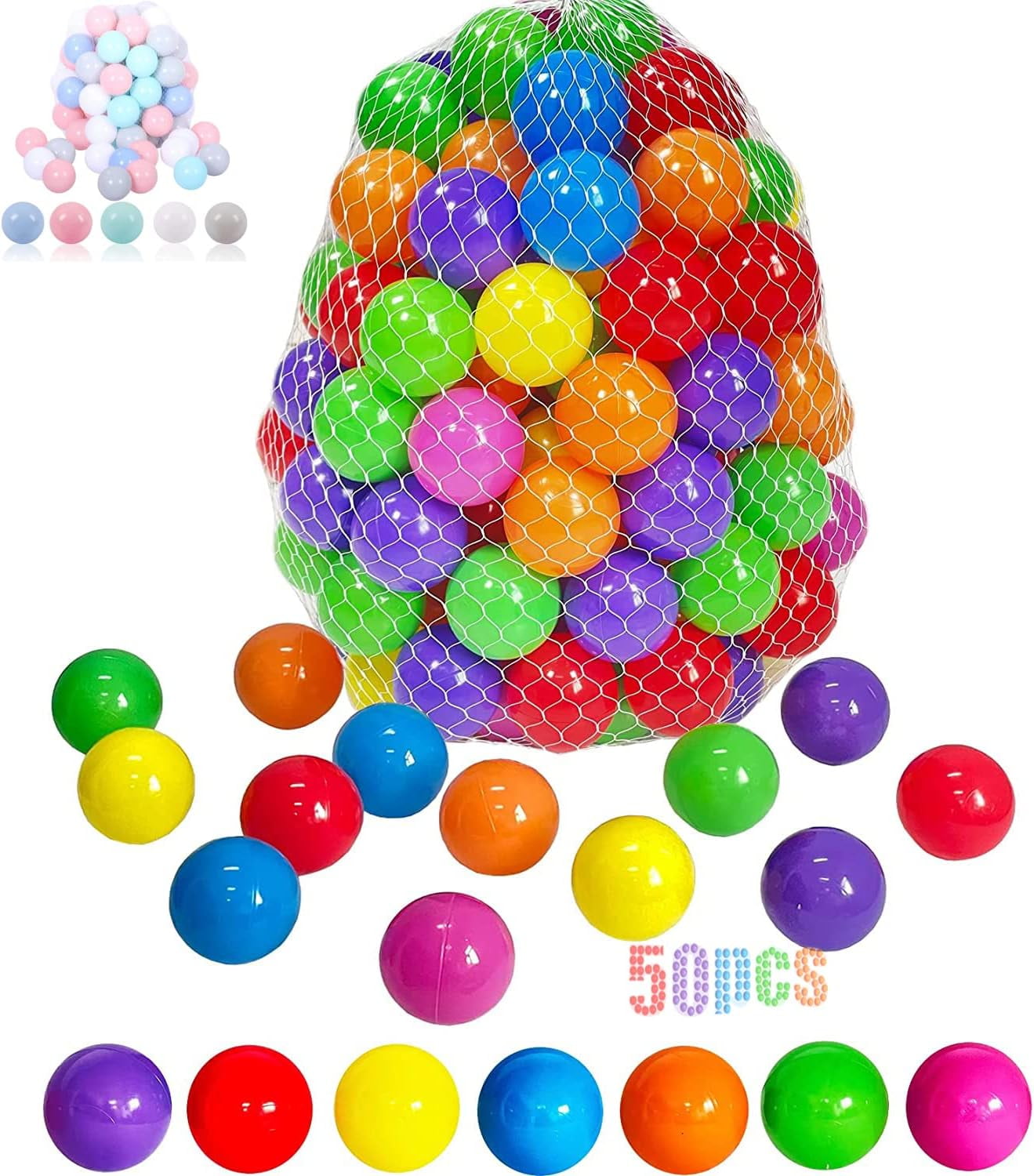 Soft Ball Pit Balls, Toy Balls for Kids, Ideal Gift for Baby Toddler Birthday Christmas, Ball Pit Play Tent, Baby Kiddie Pool Water Toys, Party Decoration 50pcs/100pcs