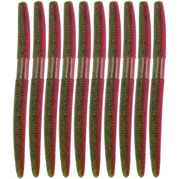 Soft Plastic Bass Fishing Lure 5.3" Senko Style Worms-Salt Impregnation, Ribbed Design Slow Sinking Swimbaits