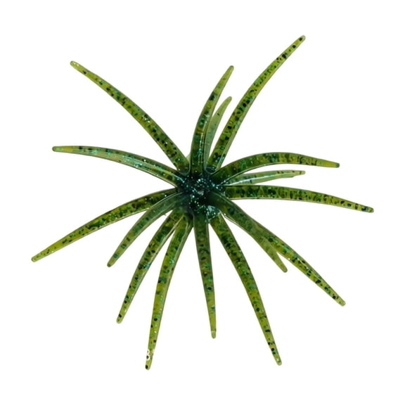 Soft Plastic Creature Lure Slow Sinking Tentacle Bait for Bass, Drop Shot Wacky Rig Neko Rig Finesse Fishing, Soft Baits for Freshwater Pond Lake River, Fishing, Green