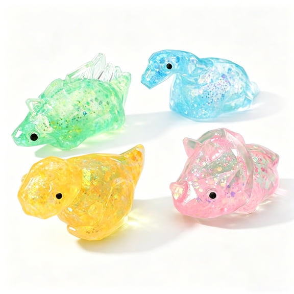 Soft Plastic Slow Rising Diamond Dinosaur Stress Reliever for Adults, 4.7 Inch Unique Shape Squishy Cushion for Office Desk Decor, Calm Down Fidget Kit with Moldable Texture