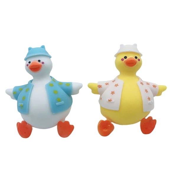 Soft Plastic Slow Rising Duck Stress Reliever for Adults, 3.94 Inch Yellow Smiling Duck Shape Squishy Cushion for Office Desk Decor, Calm Down Fidget Kit with Press to Smile Feature